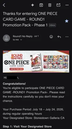 One Piece x Round 1 Promo Packs Confirmed PRESALE x Set of 10 PACKS x Ships 7/20 - Image 1
