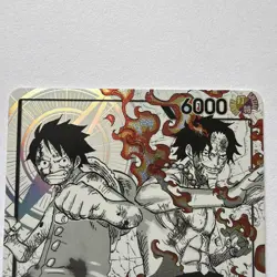 ST30-001 - Luffy & Ace Leader (Alternate Art Parallel - Black/White) - Near Mint - Image 2