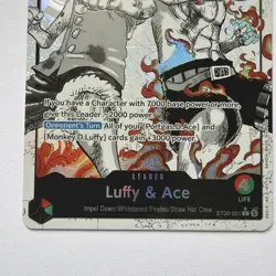ST30-001 - Luffy & Ace Leader (Alternate Art Parallel - Black/White) - Near Mint - Image 3