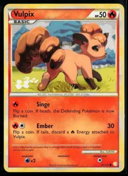2010 HeartGold & SoulSilver Vulpix #87 Non Holo Pokemon Card - Image 1