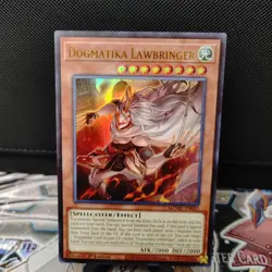 Yugioh! 1x Dogmatika Lawbringer MZMU-EN052 Ultra Rare 1st Ed NM - Image 1