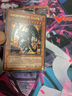 YUGIOH - ARCHFIEND OF GILFER - ULTRA RARE - JMP - LIMITED EDITION - HP/DAMAGED - Image 1