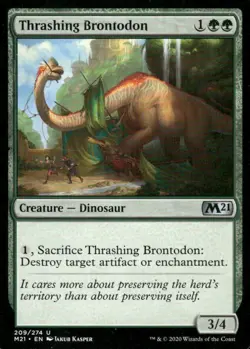 Thrashing Brontodon 209/274 M21 MTG Magic the Gathering card - Image 1
