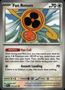 FAN ROTOM 171/217 Pokemon Card Ascended Heroes Near Mint - Image 1