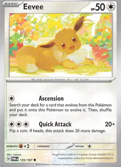 Pokemon Card - Eevee - (135/167 - Twilight Masquerade) - Image 1