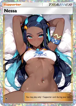 Custom Waifu Anime Girl Card Full Art Nessa Holographic - Image 1