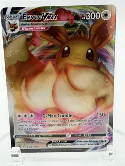 Pokemon Card TCG Eevee VMAX SWSH087 Black Star Promo Full Art Holo Rare NM - Image 1