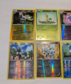 Pokemon Black & White Base Set 7 Card Lot Reuniclus Holo Oshawott Snivy Rare - Image 2
