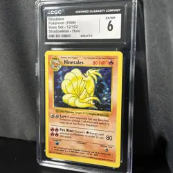 Ninetales 1999 Base Set 12/102 Shadowless Holo Vintage Pokemon Card CGC 6 EX/NM - Image 2