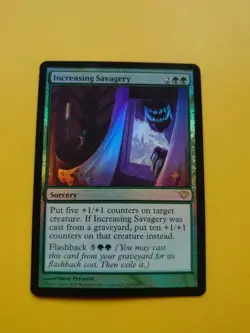 Increasing Savagery FOIL Dark Ascension rare Magic the Gathering Card. - Image 1