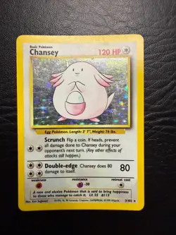 Pokemon TCG Base Set Chansey Holo Card #3/102 MP Condition - Image 1