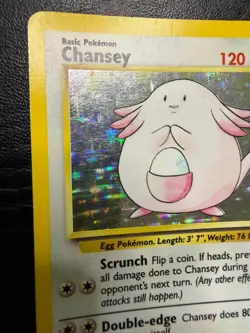 Pokemon TCG Base Set Chansey Holo Card #3/102 MP Condition - Image 3