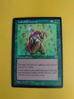 Hall of Gemstone. Enchant world Mirage. Old Vintage. Magic the Gathering Card. - Image 1