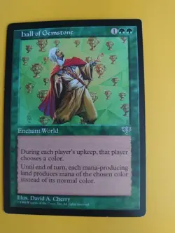 Hall of Gemstone. Enchant world Mirage. Old Vintage. Magic the Gathering Card. - Image 2