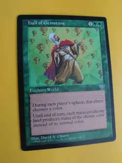 Hall of Gemstone. Enchant world Mirage. Old Vintage. Magic the Gathering Card. - Image 3