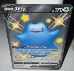 2021 Pokemon TCG Ditto V Shining Fates Holo Card SV118/SV122 - Image 1