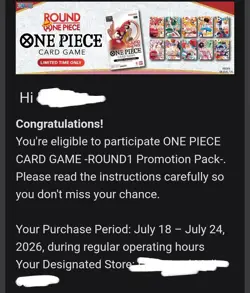 Round 1 One Piece Trading Card Game Promo (ENGLISH) ✅ PRESALE - 10 SEALED PACKS! - Image 2