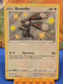 ​Shiny Bunnelby SV097/SV122 Shining Fates Mad Party Rare Holo Pokemon Card NM - Image 1