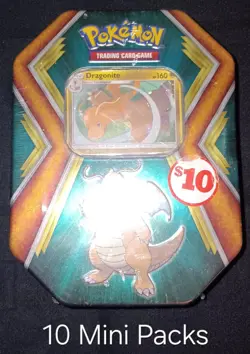 Pokemon TCG Dragonite Dragons Tin w/ 10 Mini 3-Card Booster Packs - NEW/SEALED - Image 1