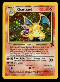 Pokemon Charizard 4/130 Base Set 2 Holo Rare 2000 Moderately Played Vintage Card - Image 1