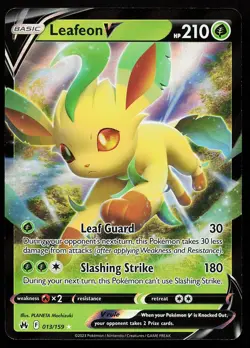 Leafeon V 013/159 Holo Crown Zenith Pokemon Card - Image 1