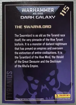Warhammer Dark Galaxy card: INFERNO 115 THE SWARMLORD Tyranids rare FOIL PANINI - Image 2