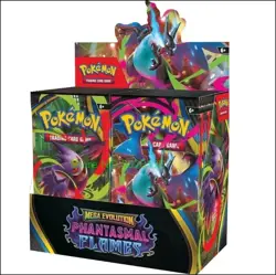 New Mega Evolution Phantasmal Flames Booster Pokemon Box Cards - Image 1