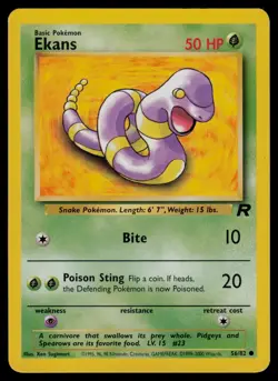 Ekans 56/82 Common Team Rocket Pokemon Unlimited Lightly Played - Image 1