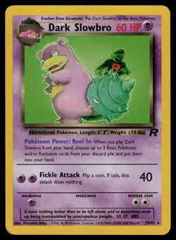 Dark Slowbro 29/82 Rare Team Rocket Pokemon Unlimited Lightly Played - Image 1