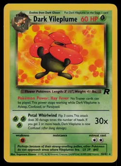 Dark Vileplume 30/82 Rare Team Rocket Pokemon Unlimited Lightly Played - Image 1