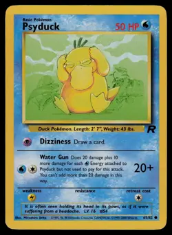 Psyduck 65/82 Common Team Rocket Pokemon Unlimited Lightly Played - Image 1