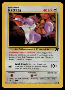 Rattata 66/82 Common Team Rocket Pokemon Unlimited Lightly Played - Image 1