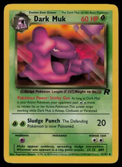 Dark Muk 41/82 Uncommon Team Rocket Pokemon Unlimited Lightly Played - Image 1