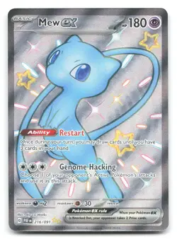 Mew ex SV: Paldean Fates 216/091 Holo Shiny Ultra Rare Pokemon NM - Image 1