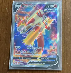 Pokemon Blaziken V Ultra Rare Full Art Rapid Strike Holo 161/198 Chilling Reign - Image 1