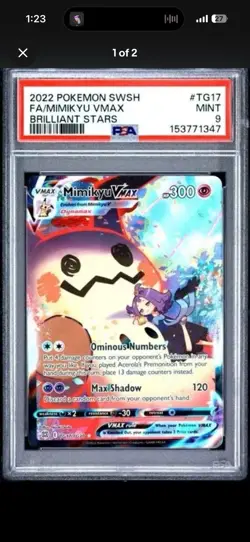 The Pokemon Company 2022 Brilliant Stars TG Mimikyu VMAX Holo Ultra Rare PSA 9 - Image 1