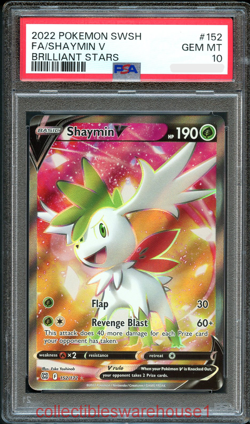 Pokemon Brilliant Stars Shaymin V 152 PSA 10 - Image 1