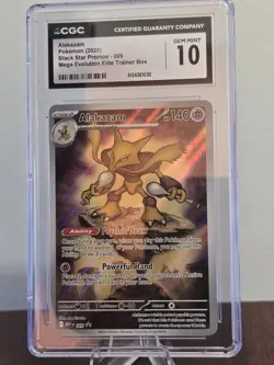 CGC 10 ALAKAZAM 009 MEGA EVOLUTION ELITE TRAINER BOX POKEMON GEM MINT - Image 1