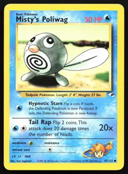 Misty's Poliwag 87/132 NM Gym Heroes Common Pokemon - Image 1