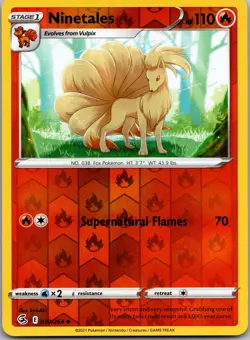 Ninetales 030/264 Uncommon Fusion Strike Pokemon Reverse Holo Lightly Played - Image 1