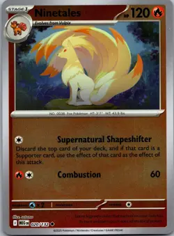 Ninetales 020/132 Uncommon Mega Evolution Pokemon Reverse Holo Lightly Played - Image 1