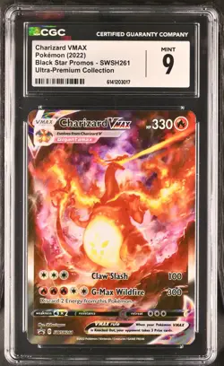 CHARIZARD VMAX POKEMON BLACK STAR PROMO SWSH261 CGC MINT 9 - Image 1