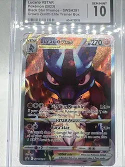 LUCARIO VSTAR SWSH291 CROWN ZENITH SWORD & SHIELD POKEMON CGC 10 GEM MINT - Image 3