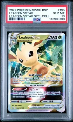 PSA 10 💎 2022 POKEMON SWSH BLACK STAR PROMO #195 LEAFEON VSTAR LEAFEON VSTAR - Image 1
