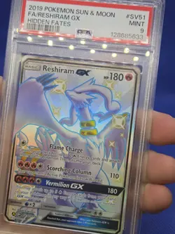 Pokemon Hidden Fates Shiny Vault Reshiram GX SV51/SV94 Shiny Holo Rare PSA 9 - Image 2