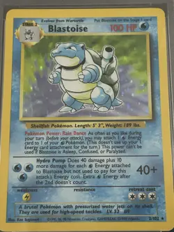 1999 POKEMON BASE SET UNLIMITED #2 BLASTOISE-HOLO PSA 8 - Image 2