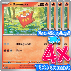 [4x Playset] N's Darumaka 026/159 - SV09: Journey Together - Pokemon TCG - Image 1
