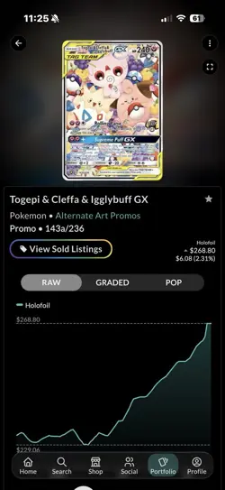 Pokemon Togepi & Cleffa & Igglybuff GX TAG TEAM 143A/236 Promo Alt Art Holo - Image 3