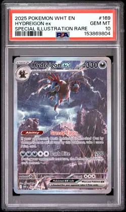 2025 POKEMON WHT EN-WHITE FLARE SPECIAL ILLUSTRATION RARE HYDREIGON EX PSA 10 - Image 1