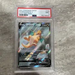 Pokemon Dragonite V Alternate Full Art 192/203 Evolving Skies 2021 PSA 9 EN - Image 1